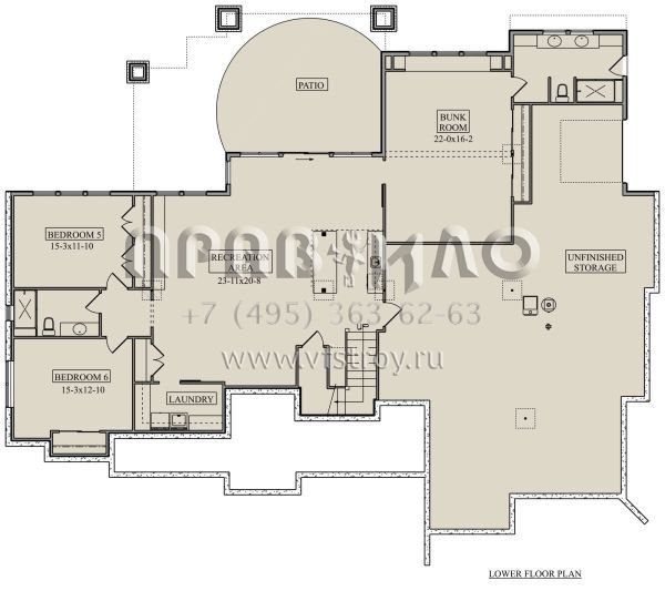 Проект одноэтажного дома с гаражом на три и более машин в современном стиле S5-331 (5631-00185)
