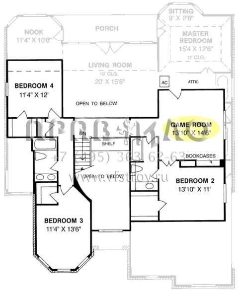 Проект двухэтажного дома с гаражом на две машины в стиле Ранчо S5-267 (4848-00285)