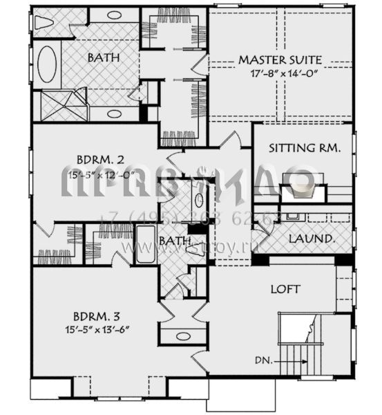 Проект двухэтажного дома с гаражом на две машины в английском стиле S5-291 (8594-00208)