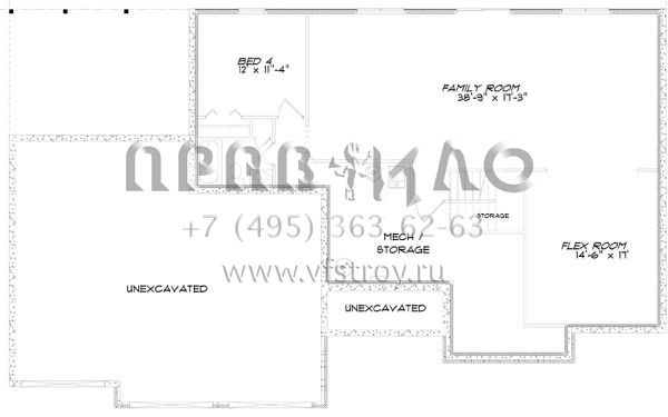 Проект одноэтажного дома с гаражом на три и более машин в стиле Ранчо S5-154 (5678-00003)