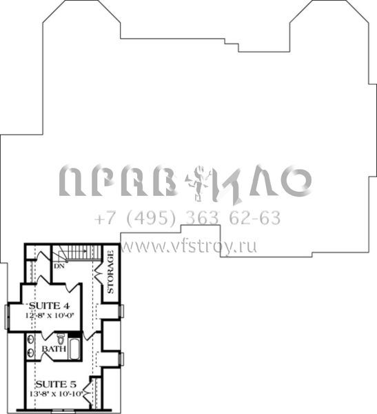 Проект двухэтажного дома с гаражом на три и более машин в стиле Ранчо S5-346 (3323-00374)