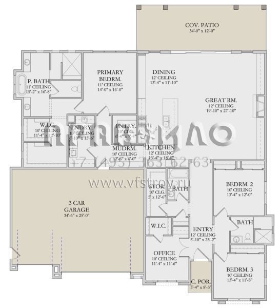 Проект одноэтажного дома с гаражом на три и более машин в американском стиле S5-279 (6422-00050)