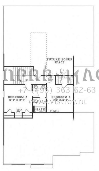 Проект двухэтажного дома с гаражом на две машины в стиле Ранчо S5-199 (110-00442)