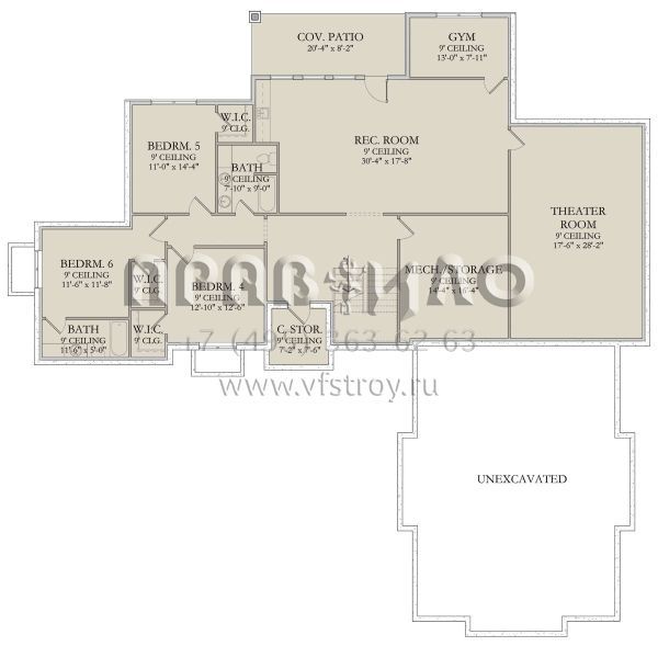 Проект одноэтажного дома с гаражом на три и более машин в современном стиле S5-251 (6422-00077)