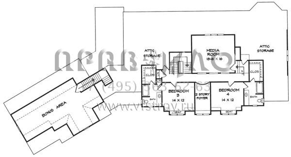 Проект двухэтажного дома с гаражом на три и более машин в американском стиле S5-371 (6082-00015)