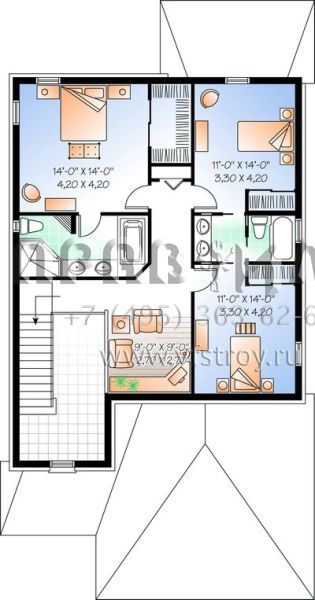 Проект двухэтажного дома с гаражом на две машины в английском стиле S5-214 (034-00847)