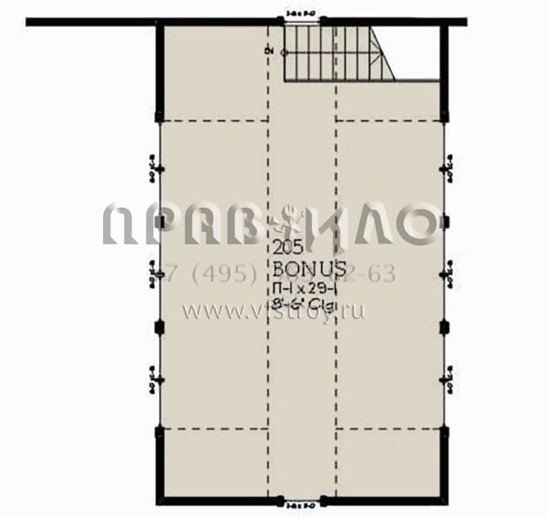 Проект двухэтажного дома с гаражом на две машины в стиле Ранчо S5-206 (1637-00143)