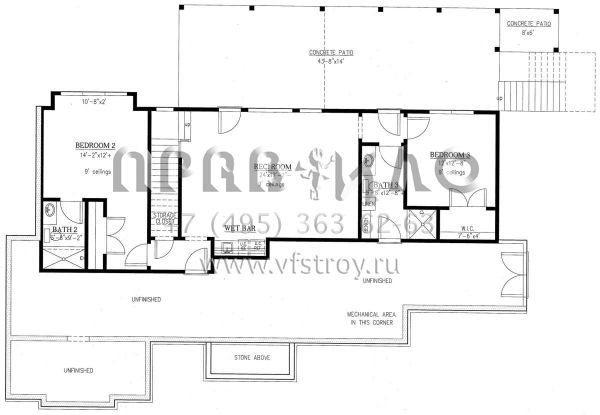 Проект одноэтажного дома с гаражом на две машины в американском стиле S5-328 (286-00085)