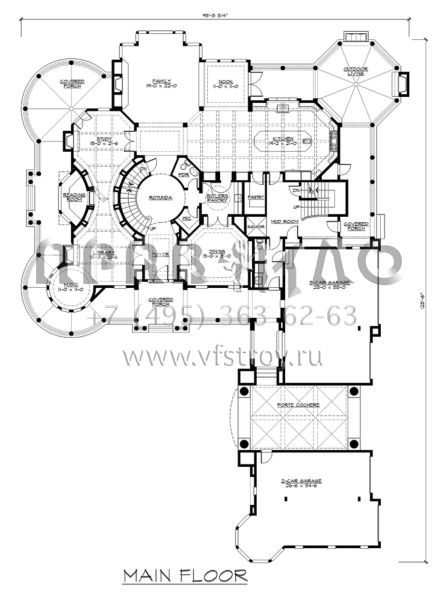 Проект резиденции с двумя гаражами на пять машин  S5-955 (341-00302)