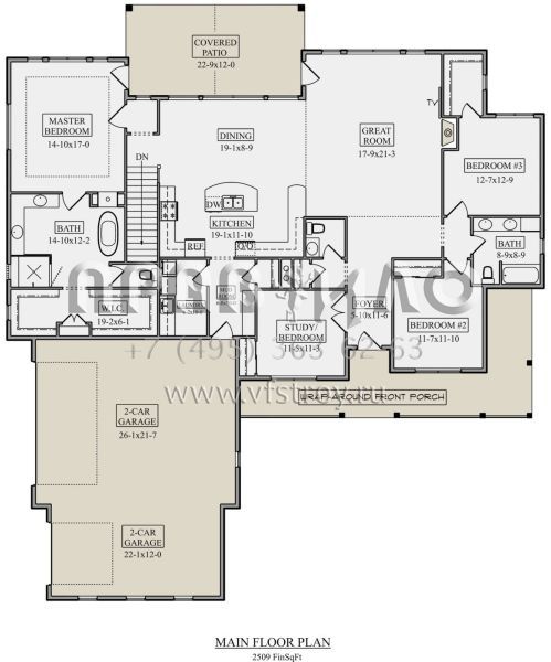 Проект одноэтажного дома с гаражом на три и более машин в стиле Ранчо S5-233 (5631-00109)