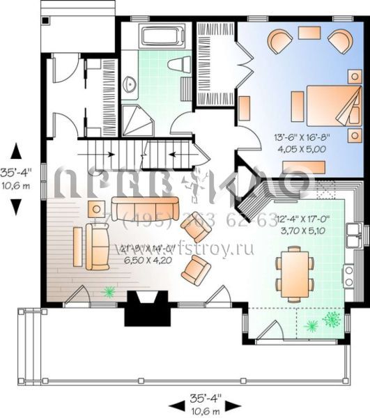 Проект двухэтажного дома без гаража в современном стиле S5-188 (034-01022)