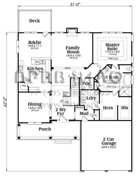 Проект двухэтажного дома с гаражом на две машины в американском стиле S5-311 (009-00240)