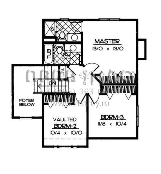 Проект двухэтажного дома с гаражом на две машины в стиле Ранчо S5-190 (692-00021)