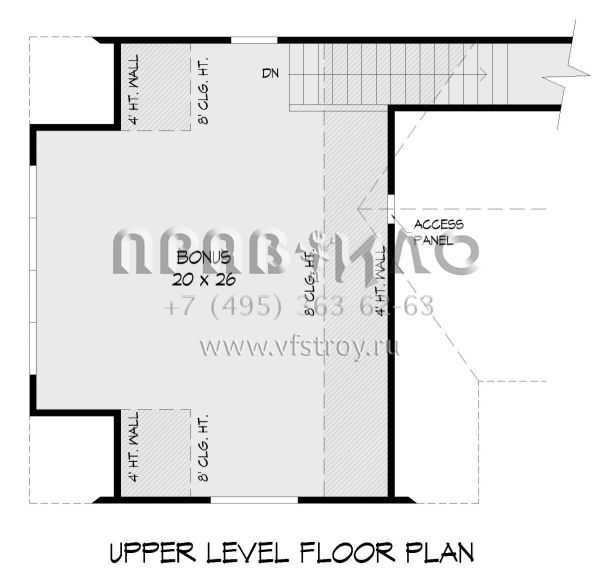 Проект двухэтажного дома с гаражом на две машины в стиле Ранчо S5-218 (940-00850)