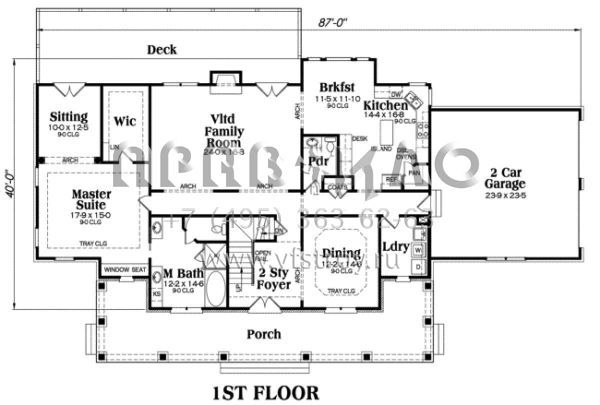 Проект двухэтажного дома с гаражом на две машины в американском стиле S5-347 (009-00068)