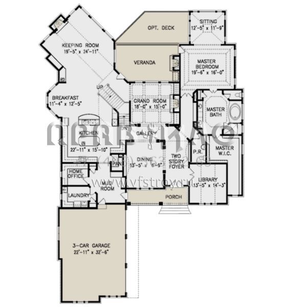 Проект двухэтажного дома с гаражом на три и более машин в стиле Ранчо S5-473 (699-00211)