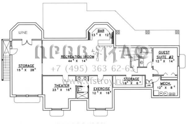 Проект одноэтажного дома с гаражом на две машины в скандинавском стиле S5-526 (039-00181)