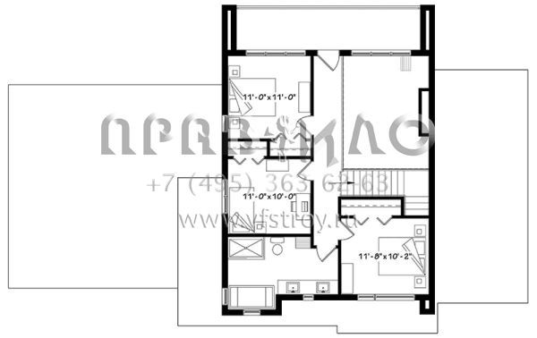 Проект двухэтажного дома с гаражом на две машины в стиле хай-тек S5-199 (034-01122)