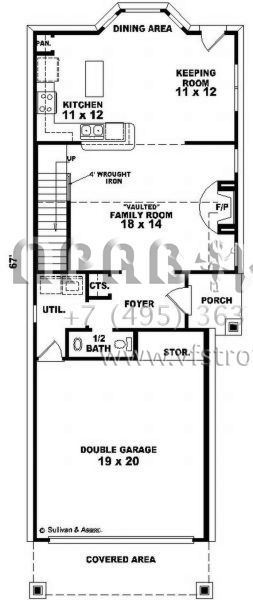 Проект двухэтажного дома с гаражом на две машины в прибрежном стиле S5-133 (053-00030)
