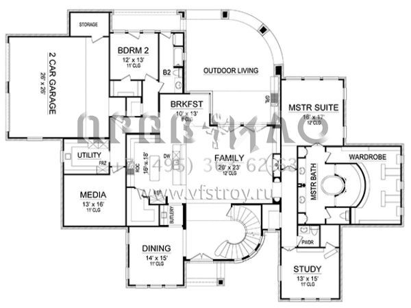 Проект двухэтажного дома с гаражом на две машины в английском стиле S5-480 (5445-00246)
