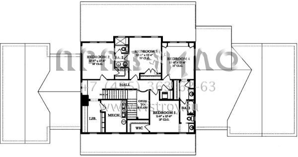 Проект двухэтажного дома с гаражом на две машины в стиле Ранчо S5-414 (3978-00002)