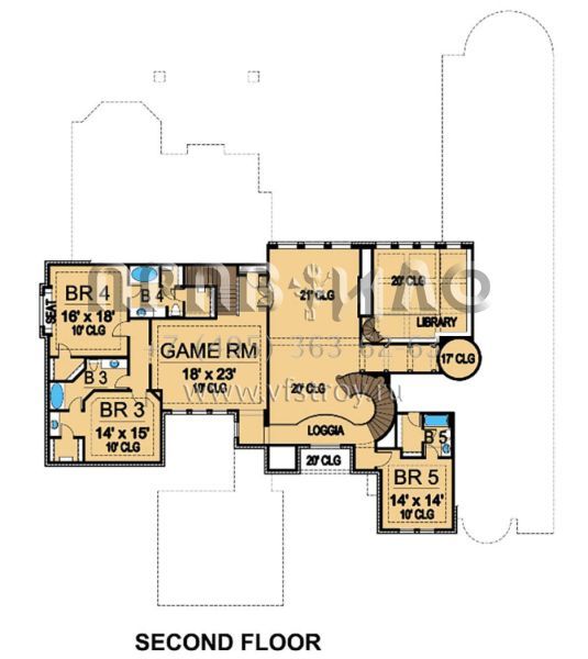 Проект двухэтажного дома с гаражом на три и более машин в английском стиле S5-727 (5445-00526)