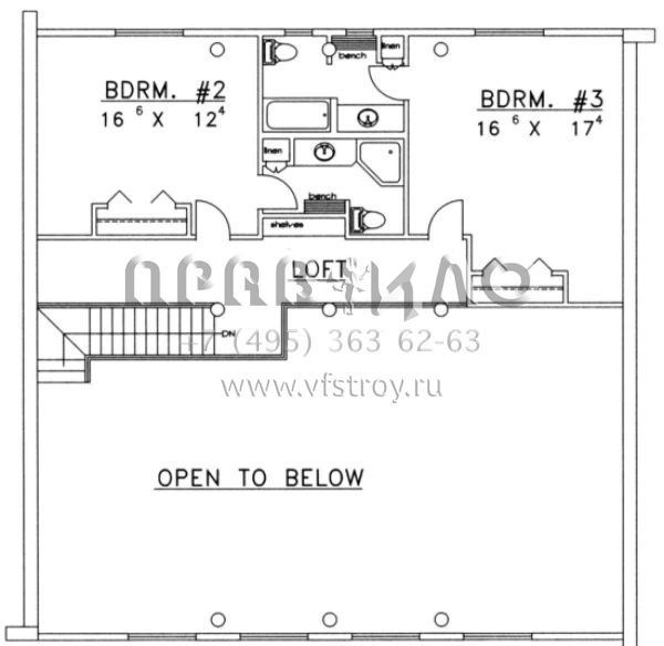 Проект двухэтажного дома с гаражом на три и более машин в русском стиле S5-266 (039-00052)