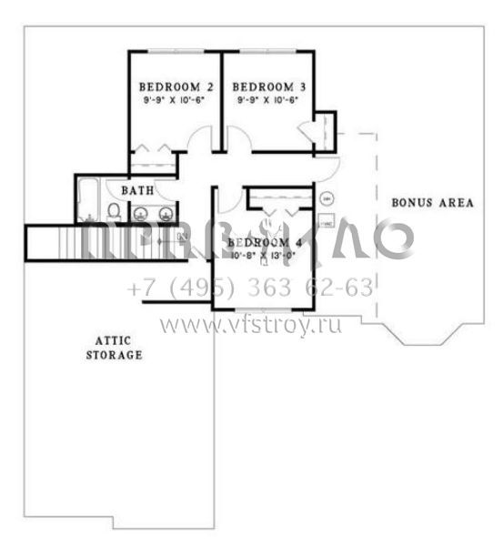 Проект двухэтажного дома с гаражом на две машины в стиле Ранчо S5-190 (110-00374)