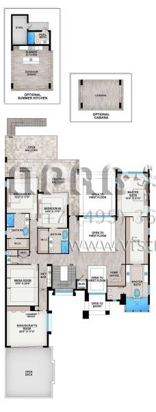 Проект двухэтажного дома с гаражом на три и более машин в современном стиле S5-708 (5565-00044)