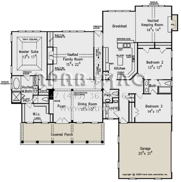 Проект одноэтажного дома с гаражом на две машины в стиле Ранчо S5-230 (8594-00371)