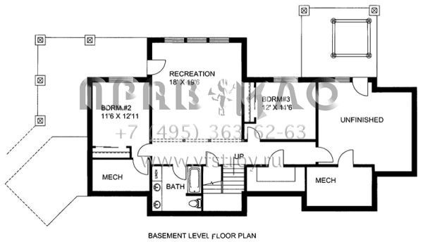 Проект двухэтажного дома с гаражом на три и более машин в скандинавском стиле S5-385 (039-00667)