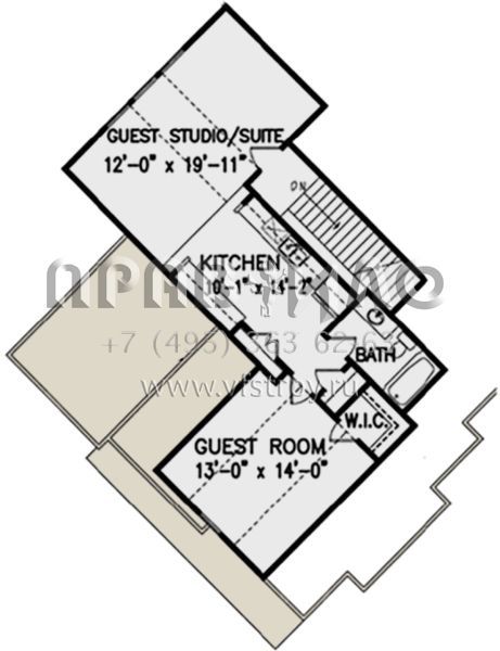Проект двухэтажного дома с гаражом на две машины в стиле Ранчо S5-290 (699-00011)