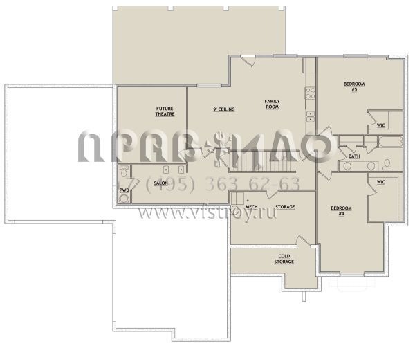 Проект двухэтажного дома с гаражом на три и более машин в американском стиле S5-272 (8768-00022)