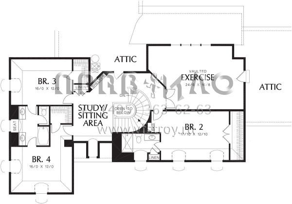 Проект большого дома угловой формы с гаражом на три машины S5-497 (2559-00603)