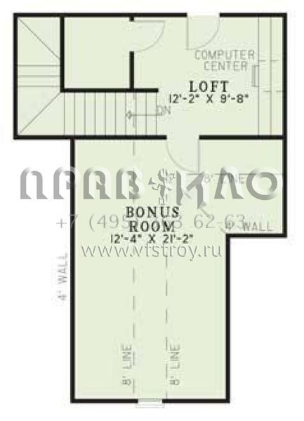 Проект двухэтажного дома с гаражом на две машины в стиле Ранчо S5-236 (110-00508)