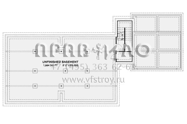 Проект одноэтажного дома с гаражом на две машины в стиле Ранчо S5-169 (3125-00019)