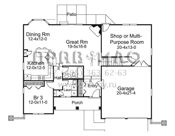 Проект двухэтажного дома с гаражом на две машины в современном стиле S5-170 (5633-00296)