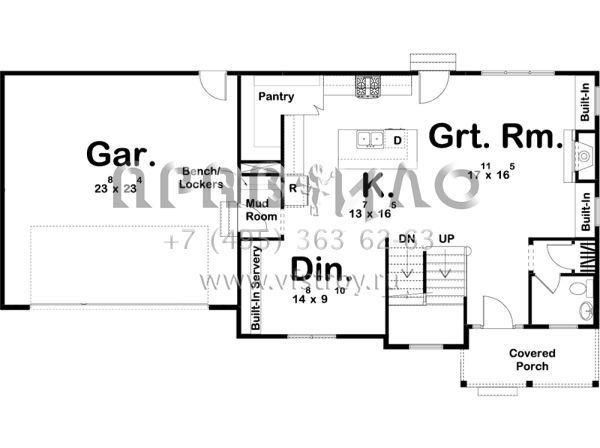 Проект двухэтажного дома с гаражом на две машины в стиле Шале S5-177 (963-00164)