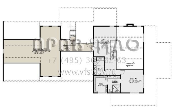 Проект двухэтажного дома с гаражом на три и более машин в стиле БарнХаус S5-264 (5032-00189)