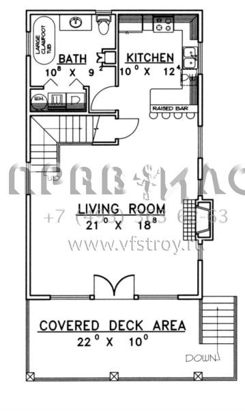 Проект двухэтажного дома без гаража в стиле Ранчо S5-106 (039-00386)