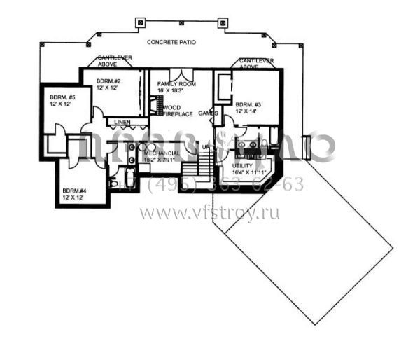 Проект двухэтажного дома с гаражом на три и более машин в скандинавском стиле S5-368 (039-00542)