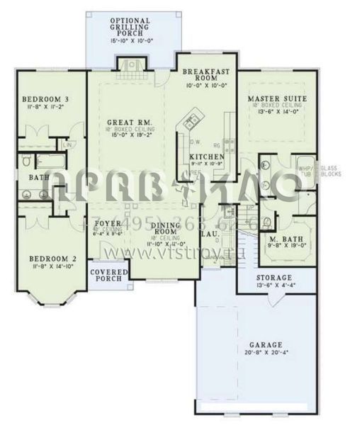 Проект одноэтажного дома с гаражом на две машины в стиле Ранчо S5-174 (110-00398)