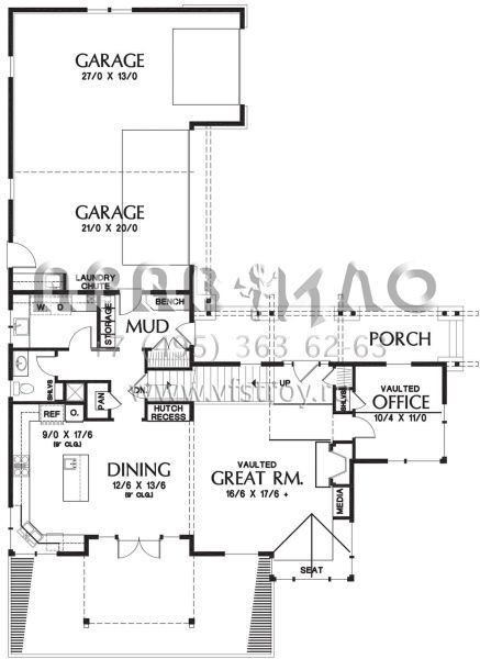 Проект двухэтажного дома с гаражом на три и более машин в американском стиле S5-292 (2559-00544)