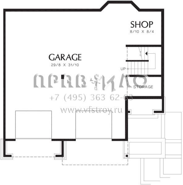 Проект двухэтажного дома с гаражом на две машины в современном стиле S5-210 (2559-00304)