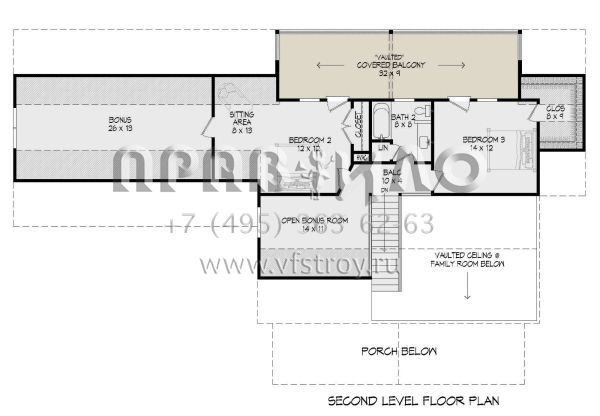 Проект двухэтажного дома с гаражом на две машины в стиле Ранчо S5-228 (940-00326)