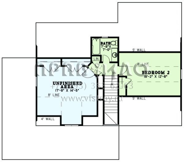 Проект двухэтажного дома без гаража в стиле Ранчо S5-164 (110-01077)
