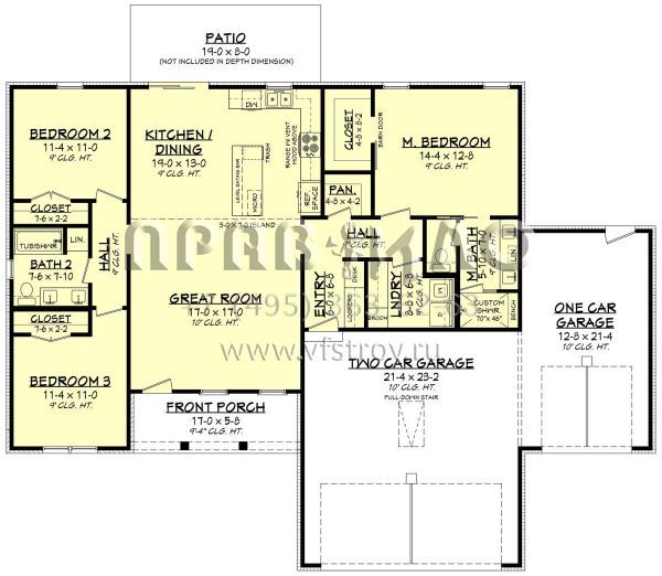 Проект одноэтажного дома с гаражом на три и более машин в современном стиле S5-139 (041-00300)