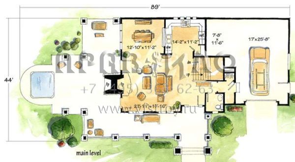 Проект двухэтажного дома с гаражом на две машины в стиле Шале S5-179 (1907-00006)