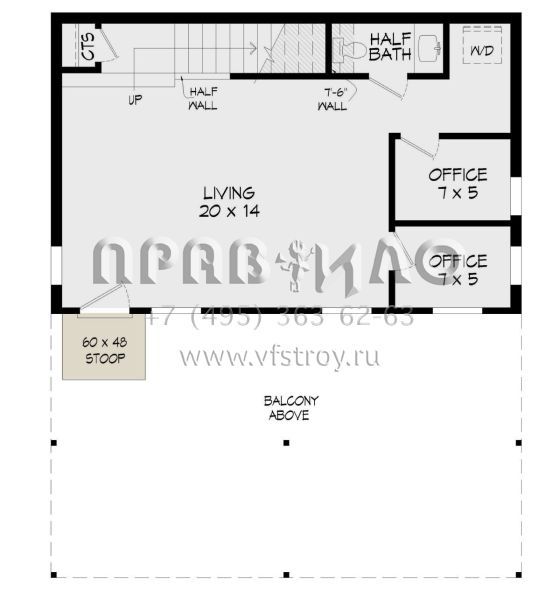 Проект двухэтажного дома без гаража в современном стиле S5-97 (940-00693)