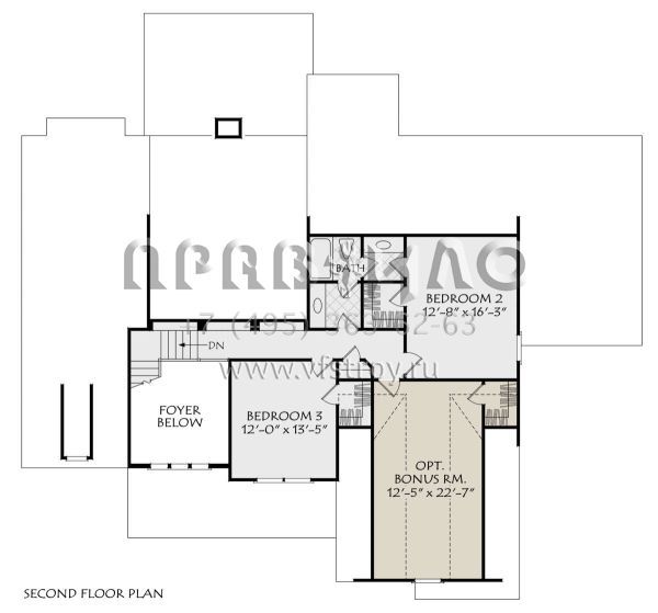 Проект двухэтажного дома с гаражом на три и более машин в современном стиле S5-250 (8594-00474)